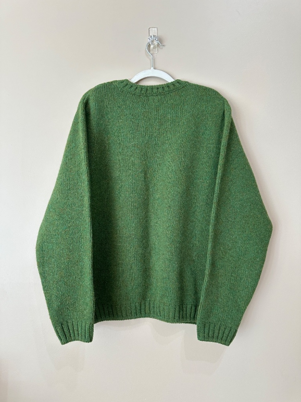 Burberry London Men's Embroidered Logo Green Crewneck Wool Sweater Size L - Picture 6 of 8